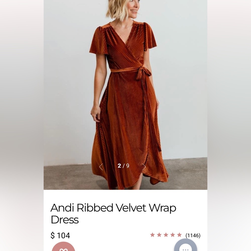 Baltic Born Andi Ribbed Velvet Wrapped Dress